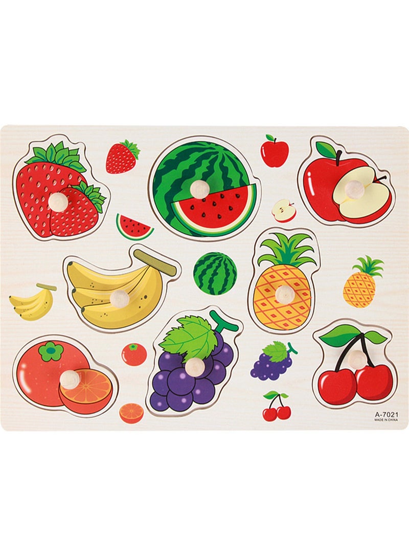 Children's Educational Wooden Cartoon Fruit Series Jigsaw Puzzles Suitable Child Gift Bag Pack - Image 1